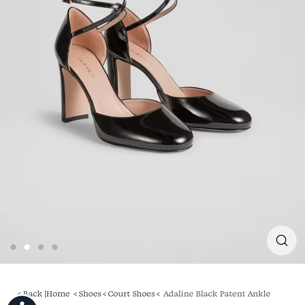 LK Bennett Adaline Black Cross-Strap Block 4” Heel Pumps 40 - Picture 5 of 9